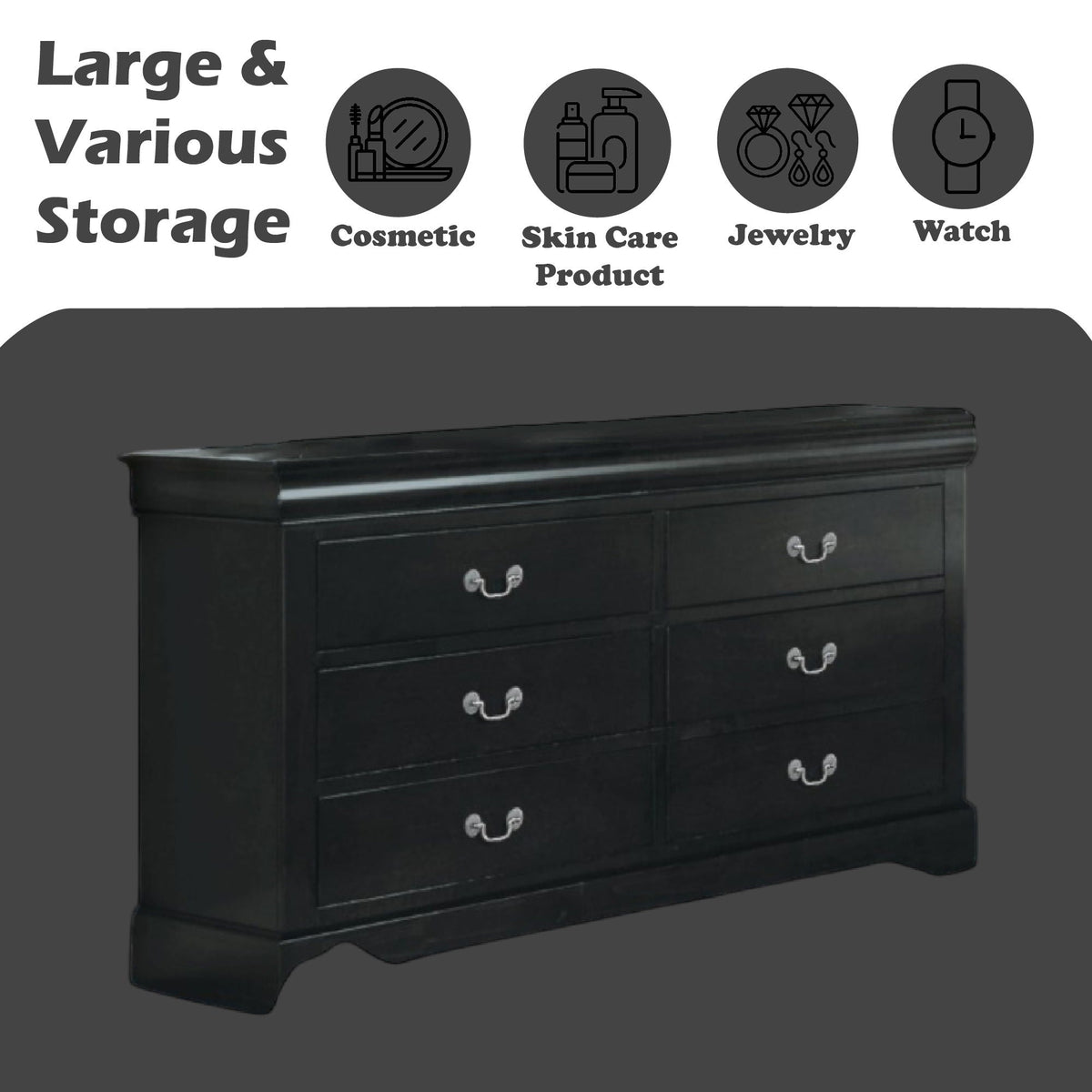 Louis Philippe III - Dresser, Durable Construction by Unique Piece Furniture