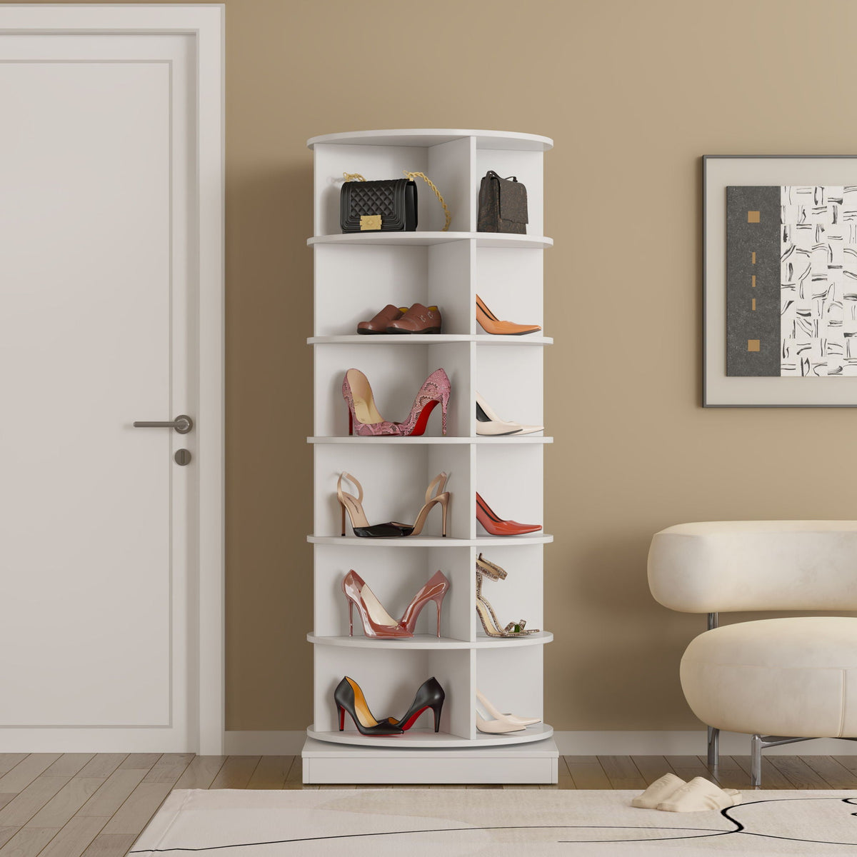 360 Rotating Shoe Cabinet 6 Layers by Unique Piece Furniture