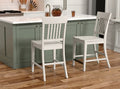 Slat Back Counter Stools (Set of 2) - White by Unique Piece Furniture