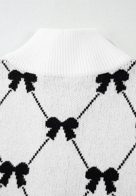 Bow Half Zip Sweater Vest by Wild and Free Boutique