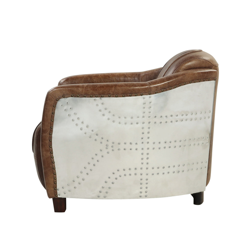Brancaster - Grain Leather Chair - Brown by Unique Piece Furniture