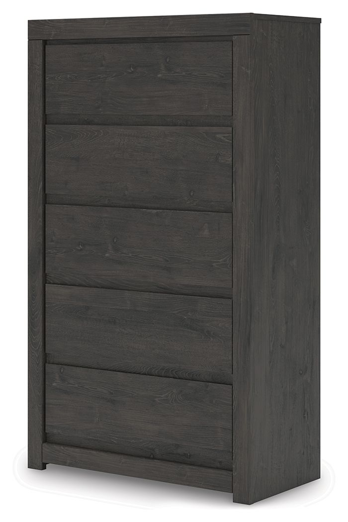 Fraluna - Five Drawer Chest - Charcoal by Unique Piece Furniture