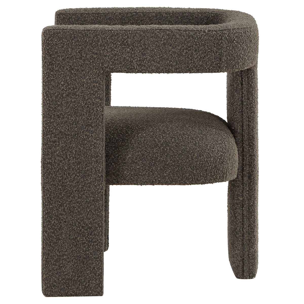 Petra Boucle Upholstered Accent Side Chair Chocolate Brown by Unique Piece Furniture