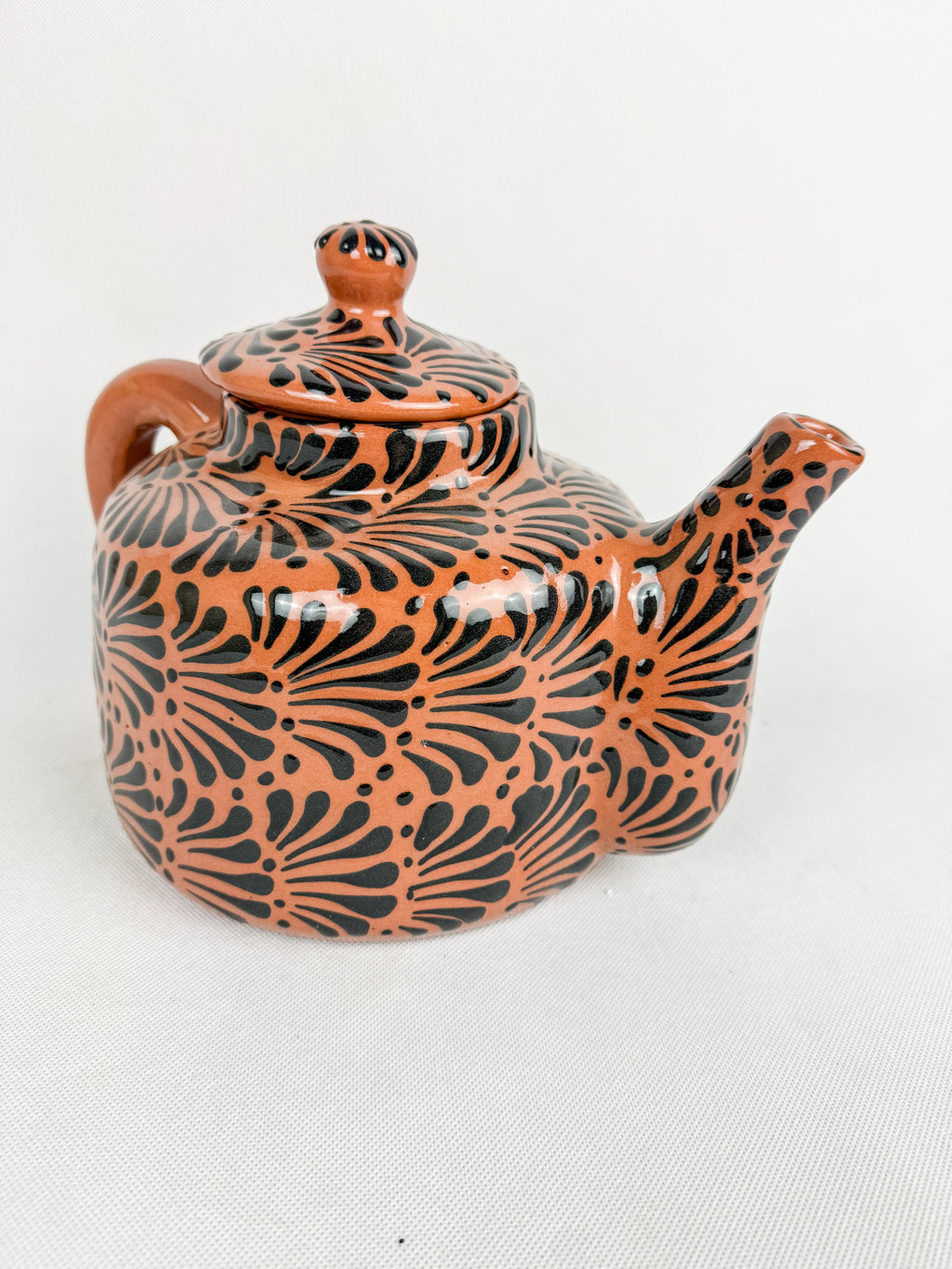 Mexican Talavera Style Tea Pot Coffee Pot Brown- Tetera Barro Engobe Cafe by TheMexHub