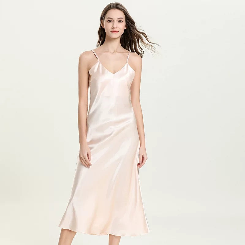 Silky Elegant Night Dress long Slips Multicolors - Tea length by SelenaHuanStudio