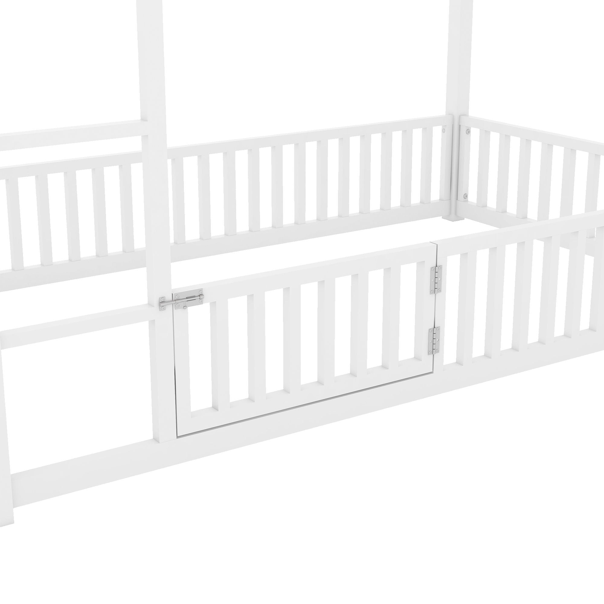 Metal House Bunk Bed With Fence And Door by Unique Piece Furniture