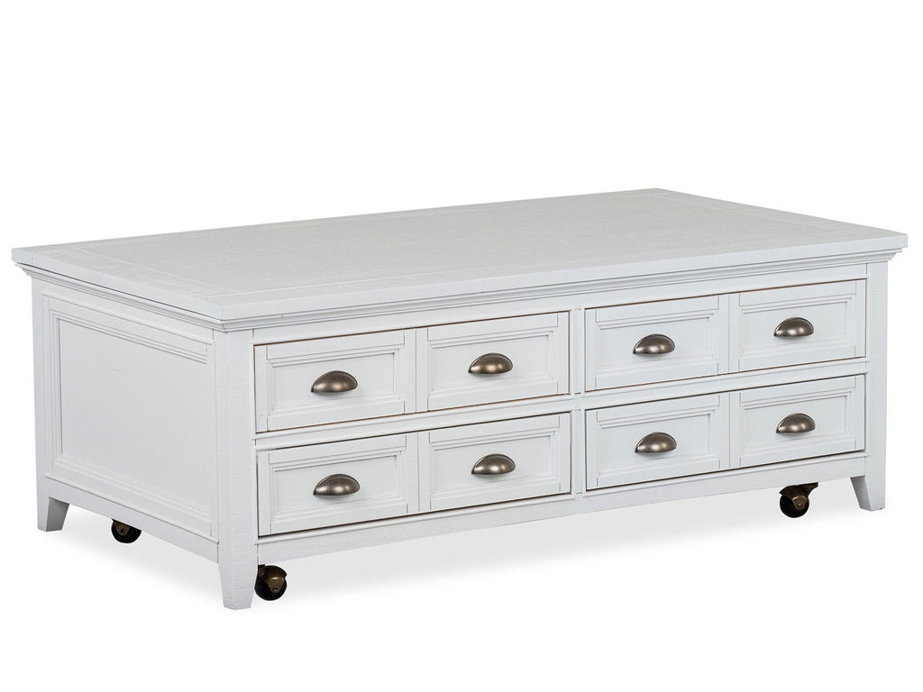 Heron Cove - Lift Top Storage Cocktail Table With Casters - Chalk White by Unique Piece Furniture