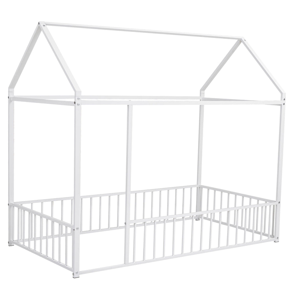 Metal Bed House Bed Frame With Fence by Unique Piece Furniture