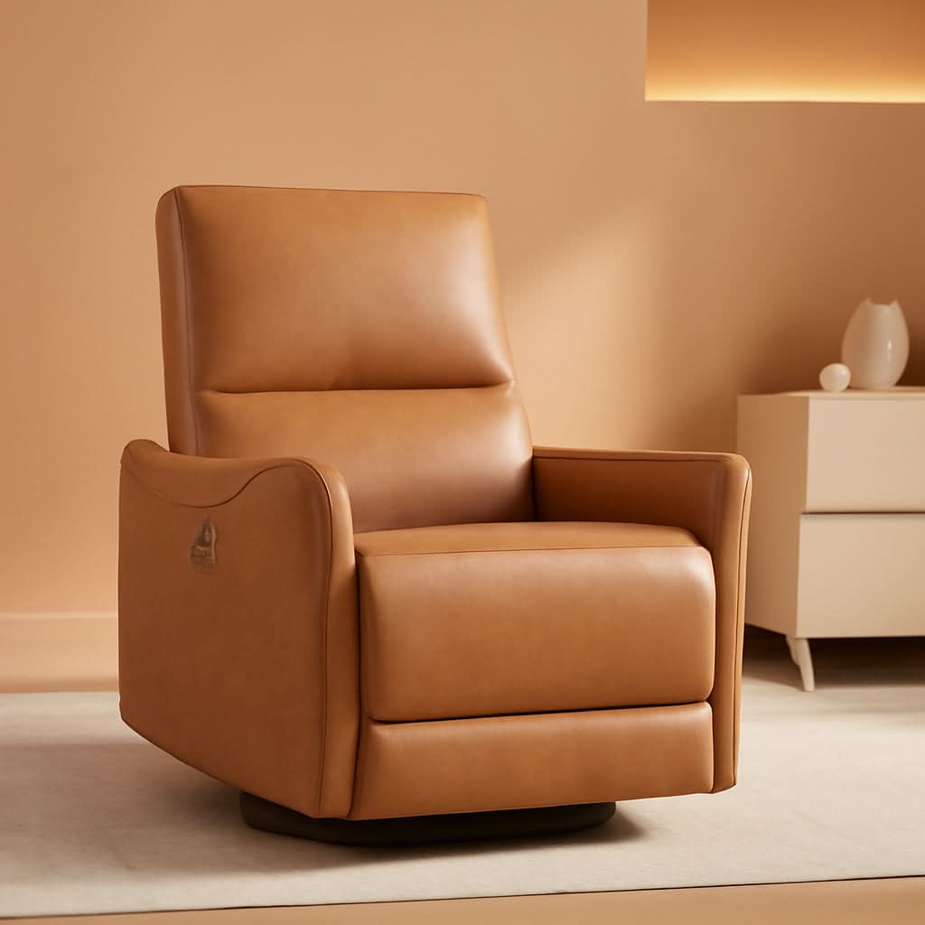 Power Recline Swivel Recliner With Lumbar Support For Living Room by ShipItFurniture