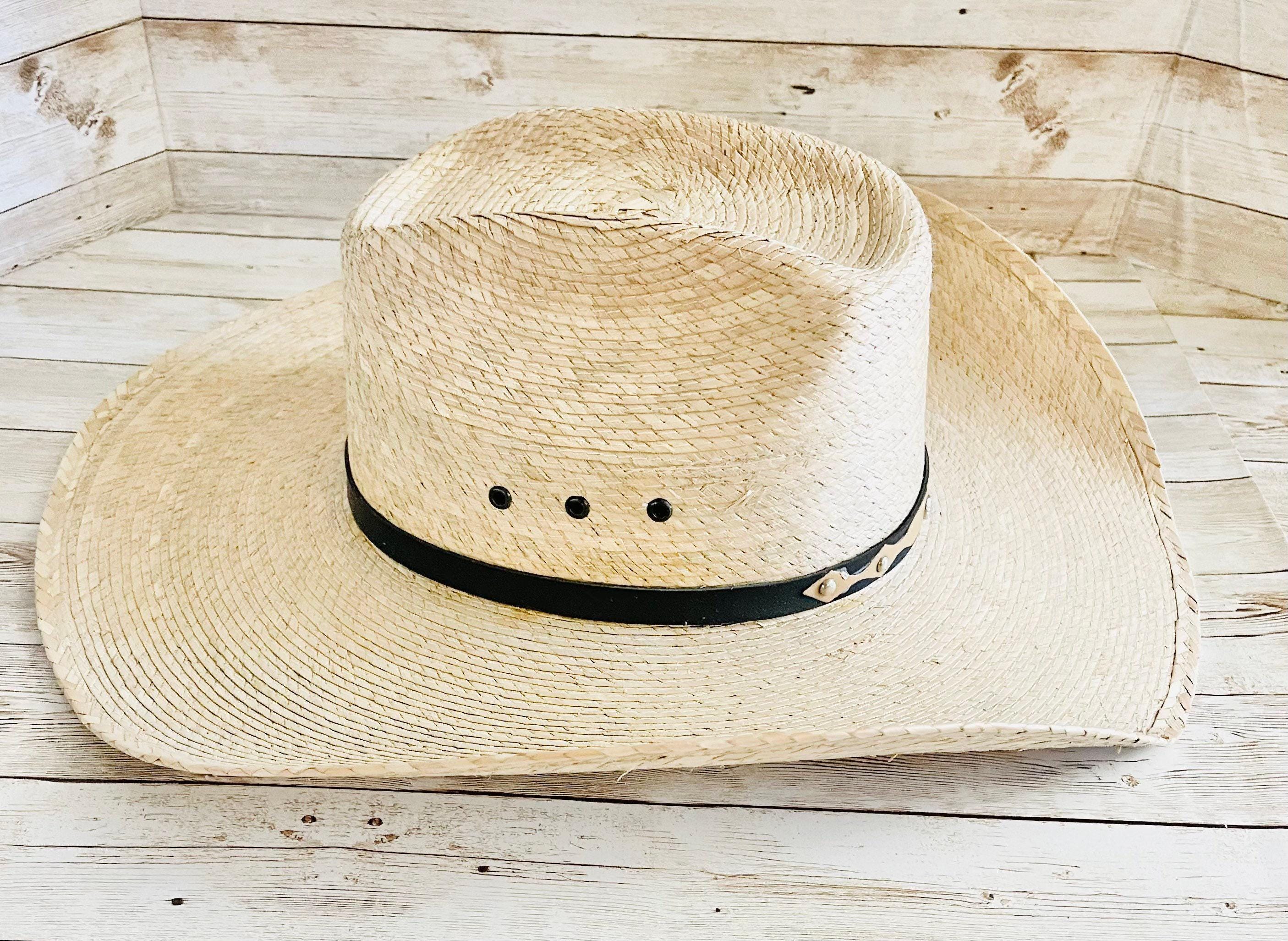 Cowboy Mexican Palm Leaf Straw Hat Sombrero Vaquero Artesanal de Palma by Chica Mexico