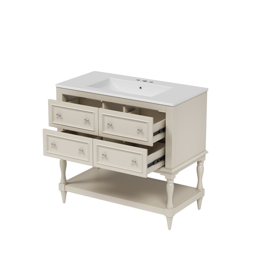 Bathroom Vanity Cabinet With Undermount Sink, 4 Drawer Set by Unique Piece Furniture