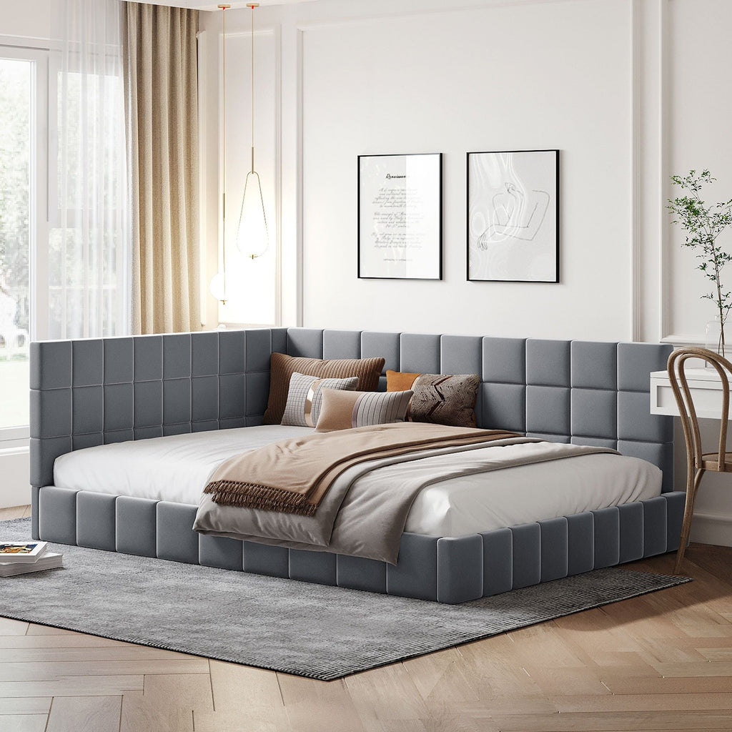 Full Size Upholstered Classic Daybed / Sofa Bed Frame, Elegant Design - Gray by Unique Piece Furniture