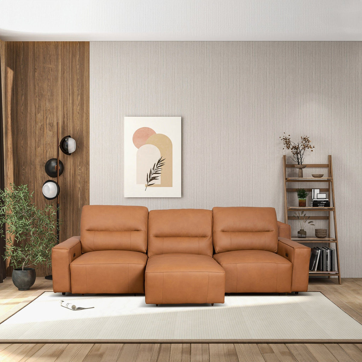 Grant - Triple Power Convertible Sofa - Cognac by Unique Piece Furniture
