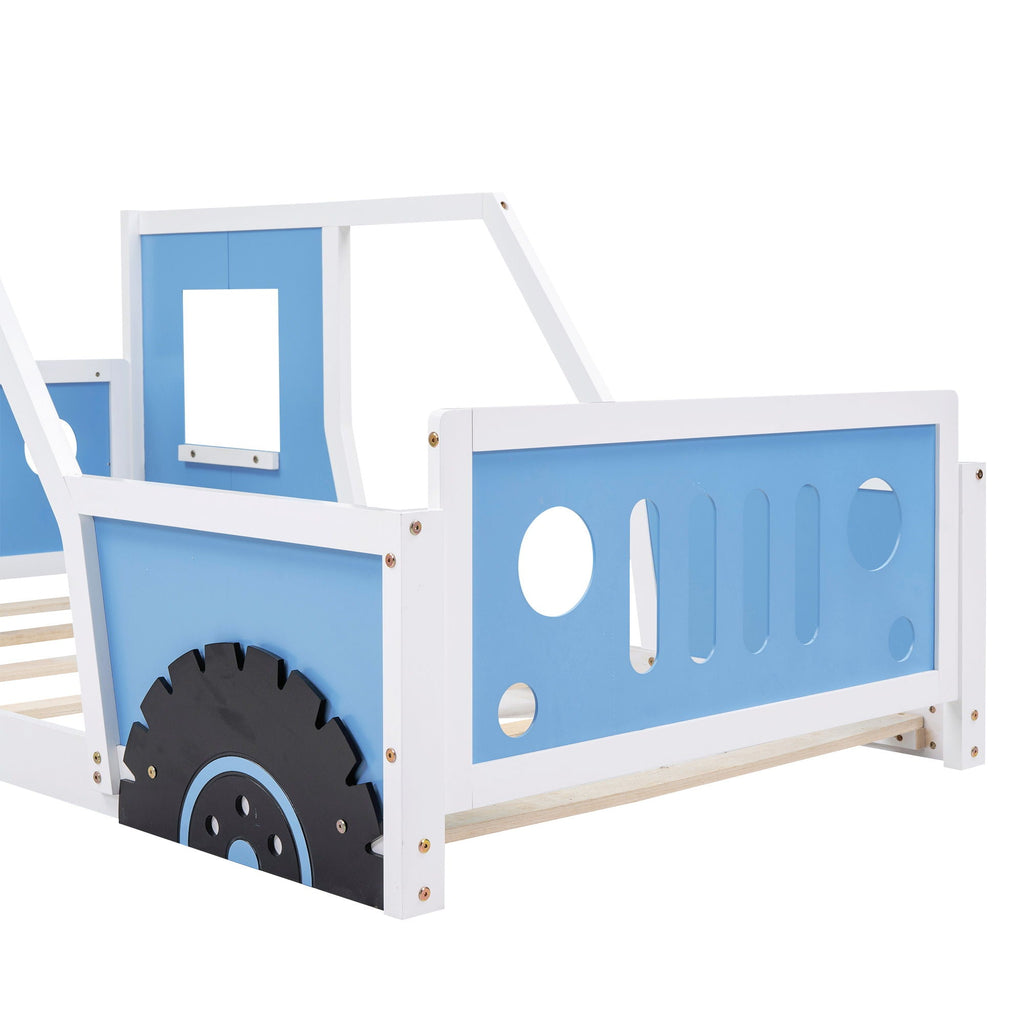 Classic Car Shaped Platform Bed With Wheels by Unique Piece Furniture