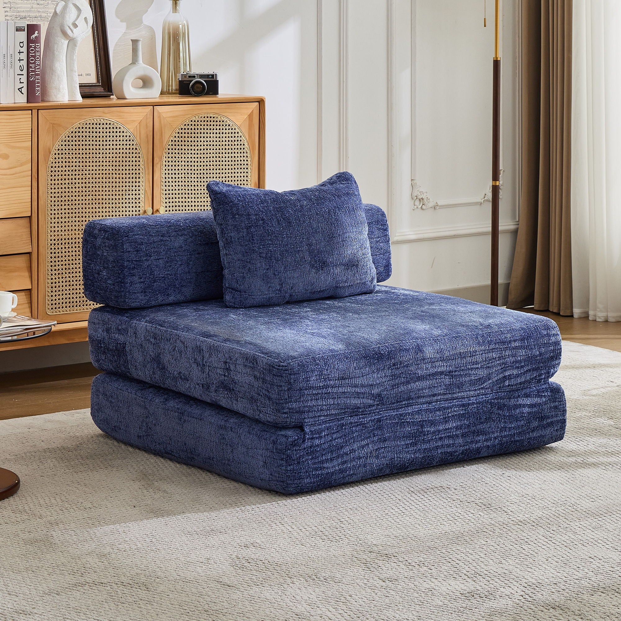 Convertible Floor Sofa Bed With Fixed Shape Frame For Living Room by Unique Piece Furniture