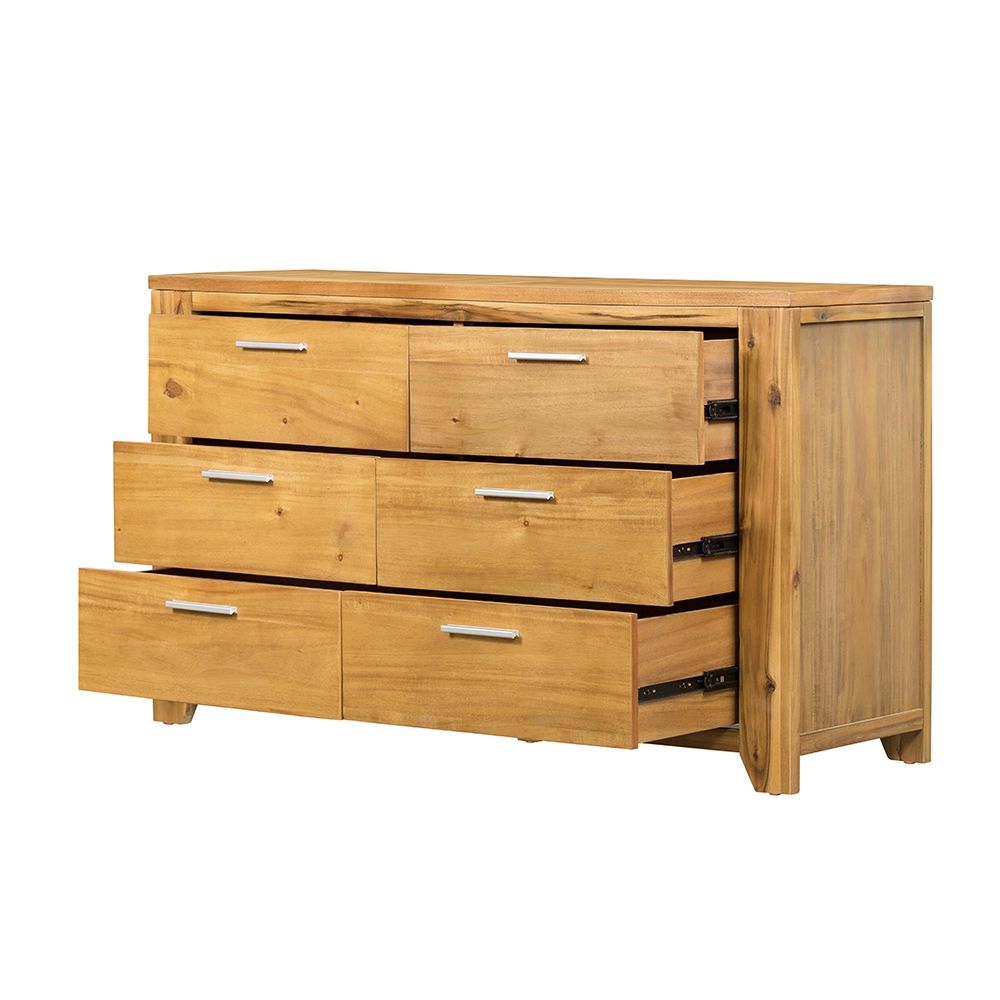 6 Drawer Dresser - Natural Wood / Brown by Unique Piece Furniture