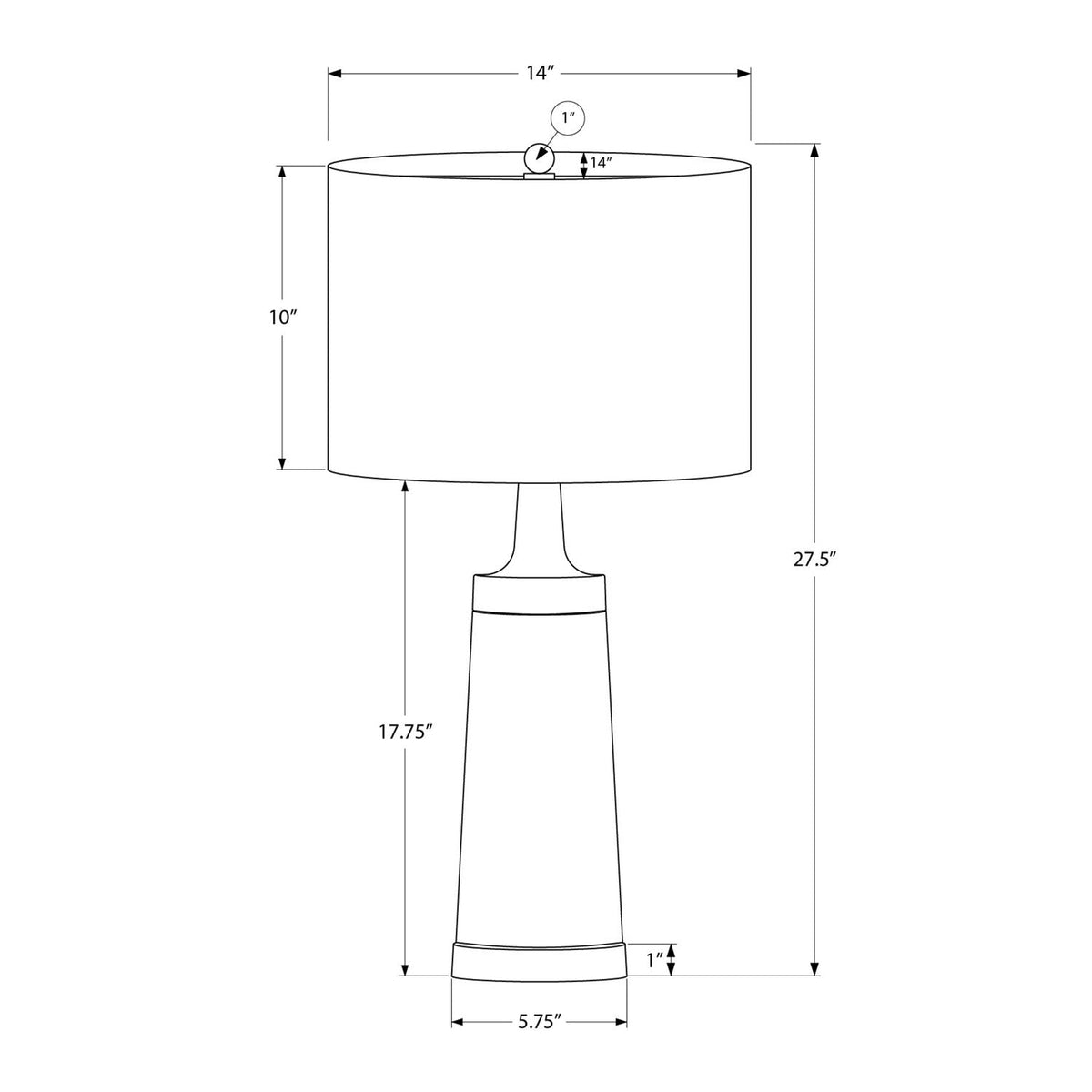Lighting, Table Lamp, Resin, Contemporary - Black / Cream by Unique Piece Furniture