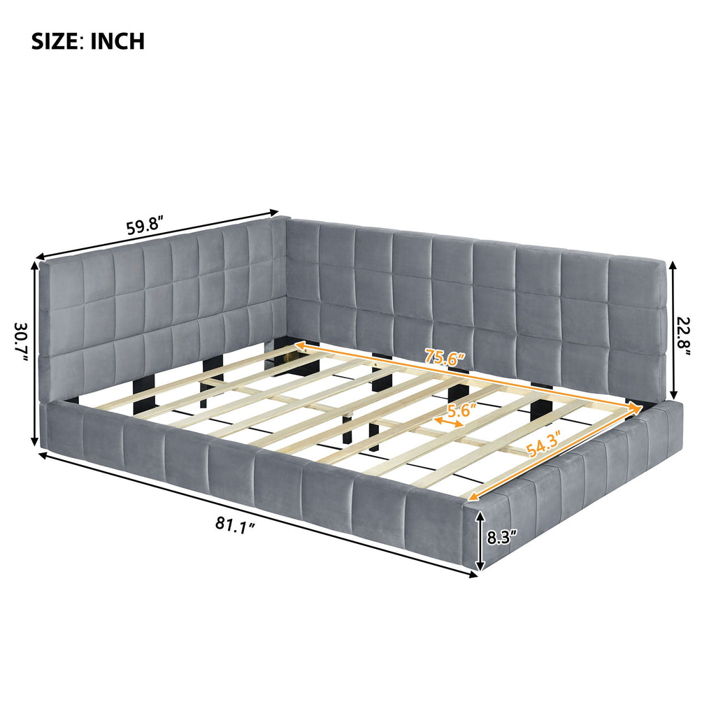 Full Size Upholstered Classic Daybed / Sofa Bed Frame, Elegant Design - Gray by Unique Piece Furniture