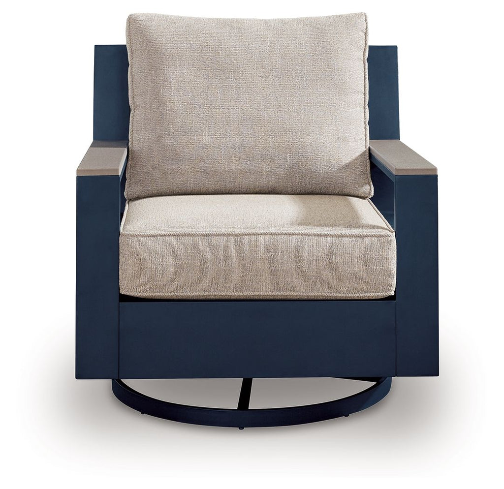 East Beach - Swivel Glider Chair With Cushion - Blue by Unique Piece Furniture