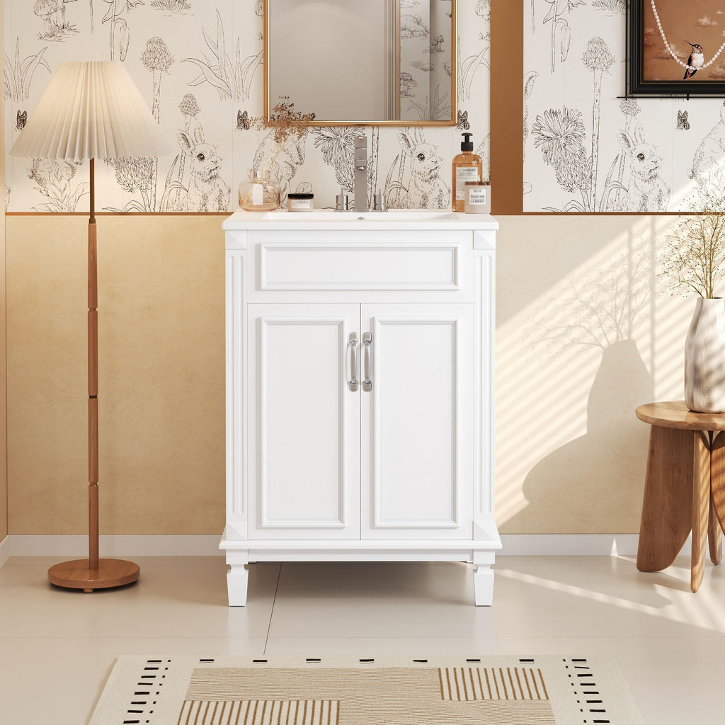 Bathroom Vanity With Top Sink, Cabinet With 2 Soft Closing Doors by Unique Piece Furniture