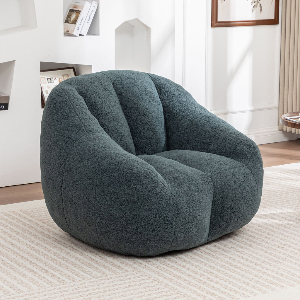 Comfy Bean Bag Chair With Memory Foam Filler, Tufted Soft by Unique Piece Furniture