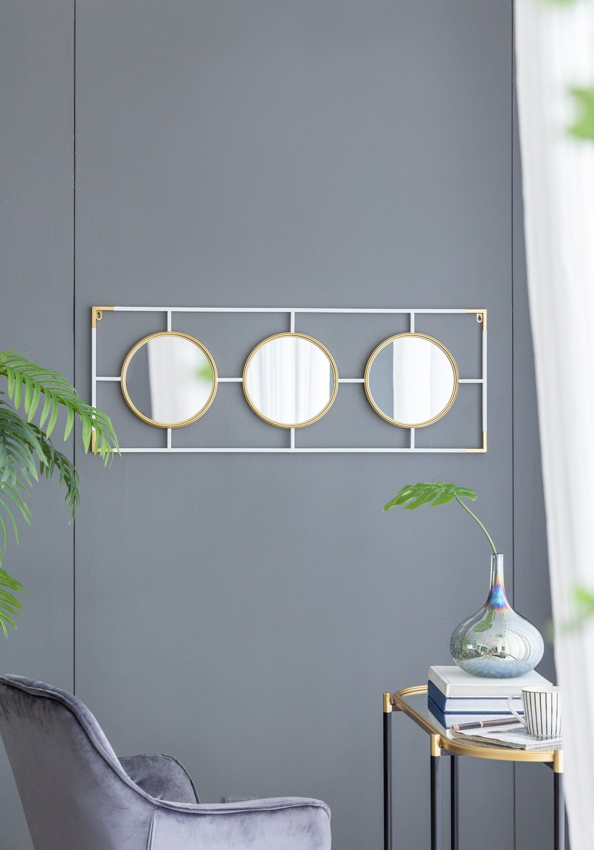 3 Mirror Piece Wall Mirror InRectangular Frame, Home Wall Decor For Bedroom Living Room by Unique Piece Furniture