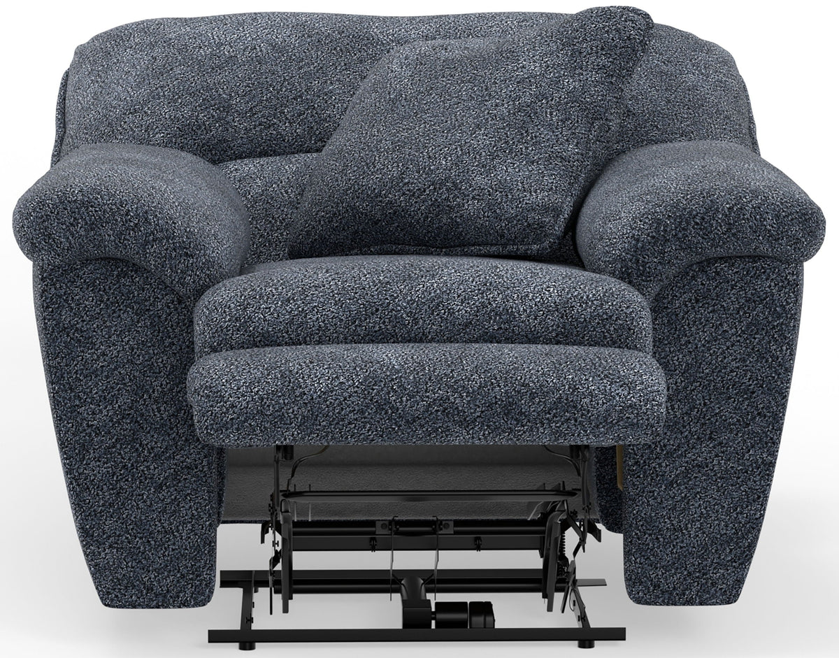 Paxon - Deep Seat Power Lay Flat Recliner With Power Adjustable Headrest - Smoke by Unique Piece Furniture