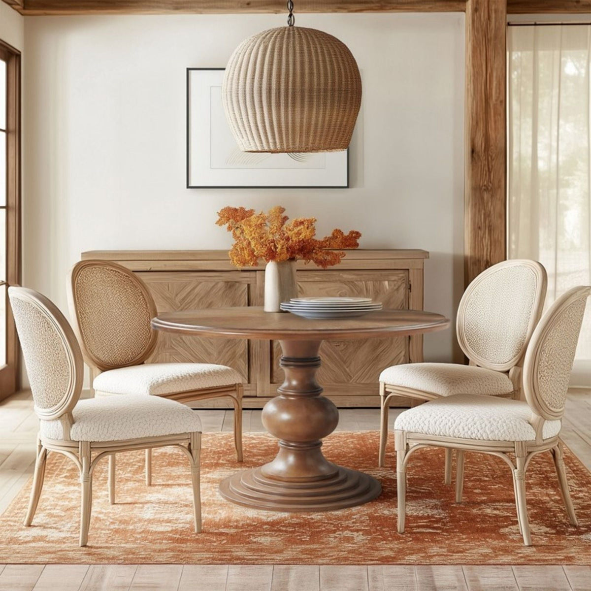 Round Pedestal Dining Table - Walnut by Unique Piece Furniture