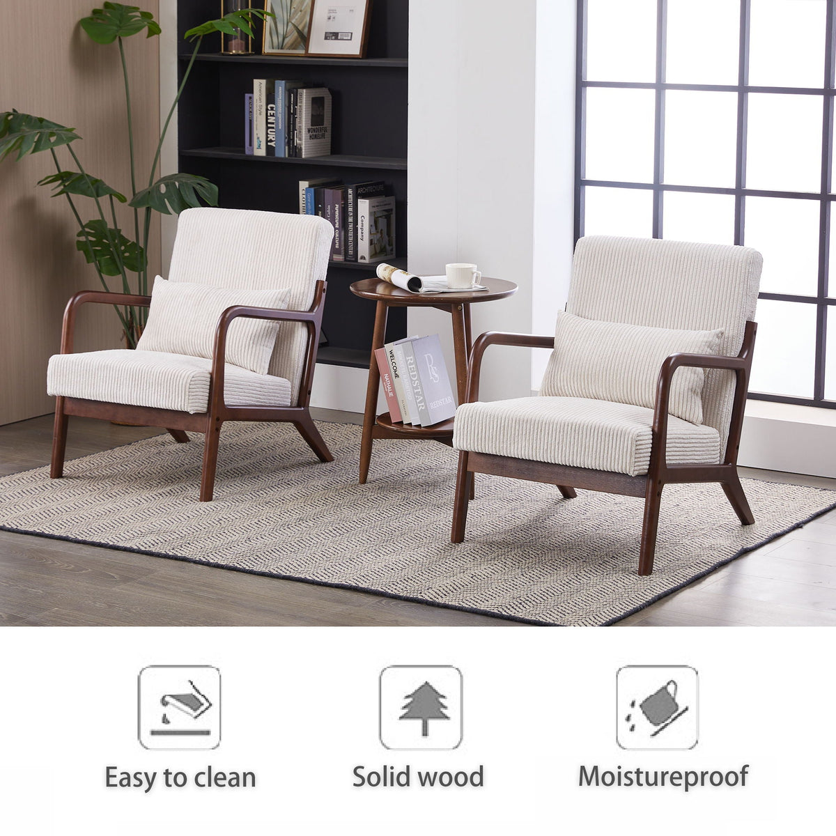 Accent Chair With Pillow And Wood Frame by Unique Piece Furniture