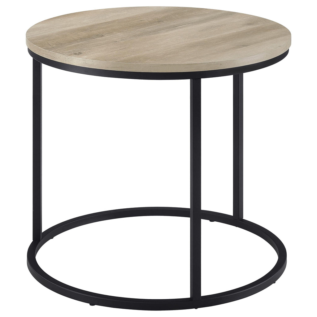 Lainey Round Occasional Side End Table Distressed Pine by Unique Piece Furniture