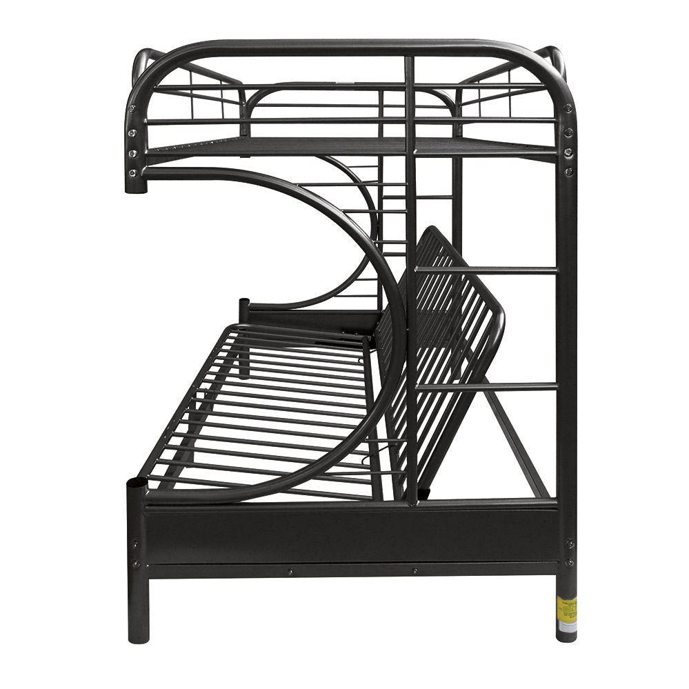 Eclipse - Twin Long Queen Futon Bunk Bed - Black by Unique Piece Furniture