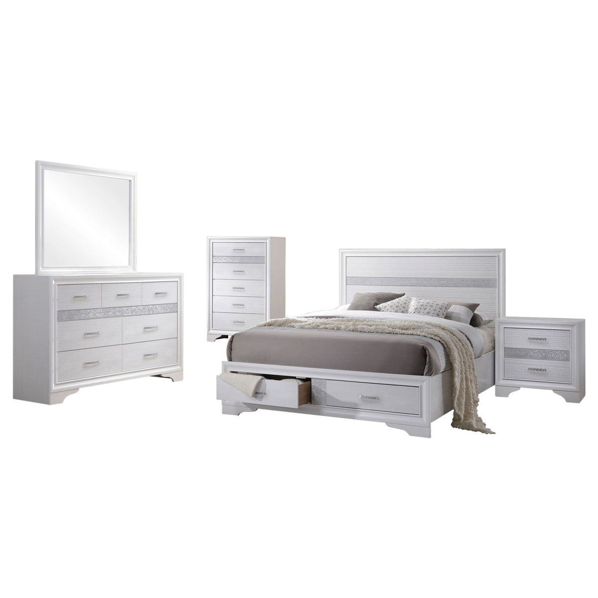 Miranda 5-piece Queen Bedroom Set White by Unique Piece Furniture