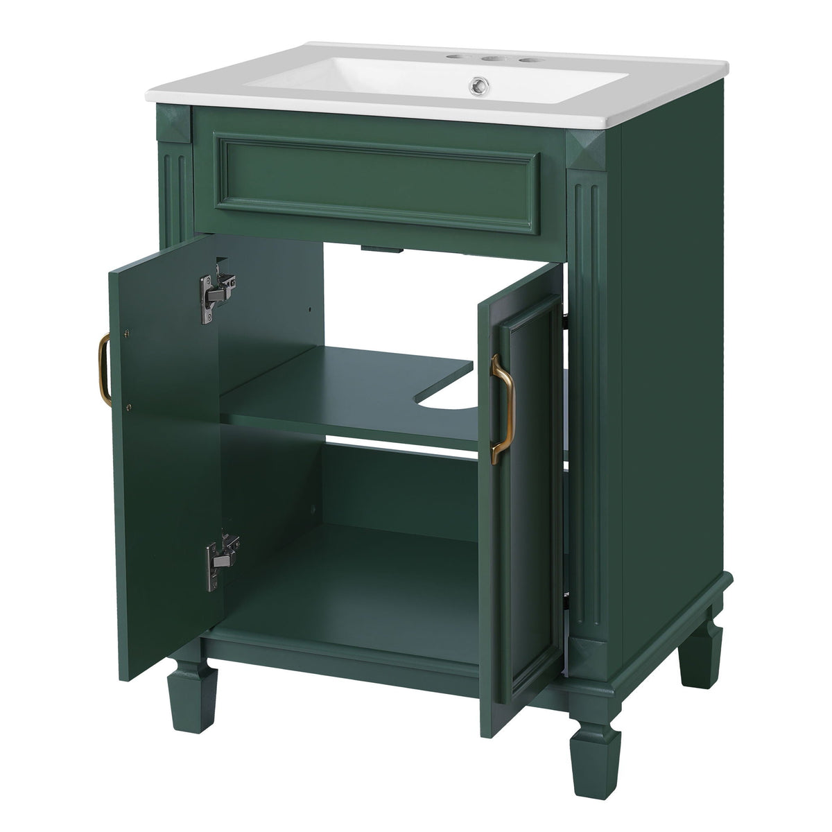Bathroom Vanity With Top Sink, Cabinet With 2 Soft Closing Doors by Unique Piece Furniture