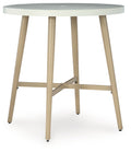 Seton Creek - Round Bar Table With Umbrella Option - Beige by Unique Piece Furniture