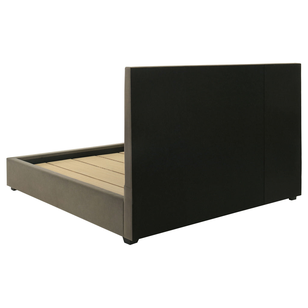 Delsea Upholstered Queen Panel Platform Bed Light Brown by Unique Piece Furniture