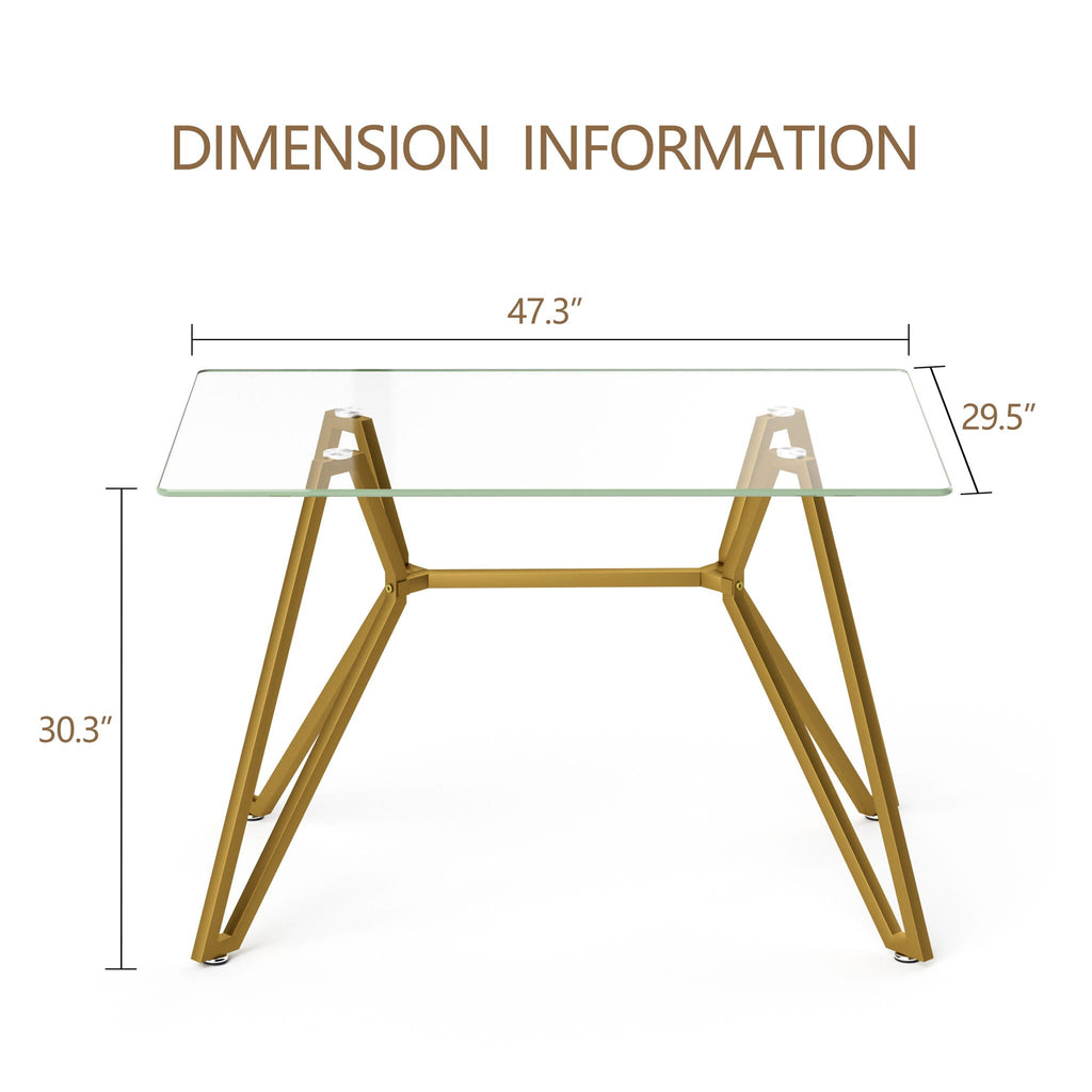 Modern Glass Dining Table With Metal Legs by Unique Piece Furniture