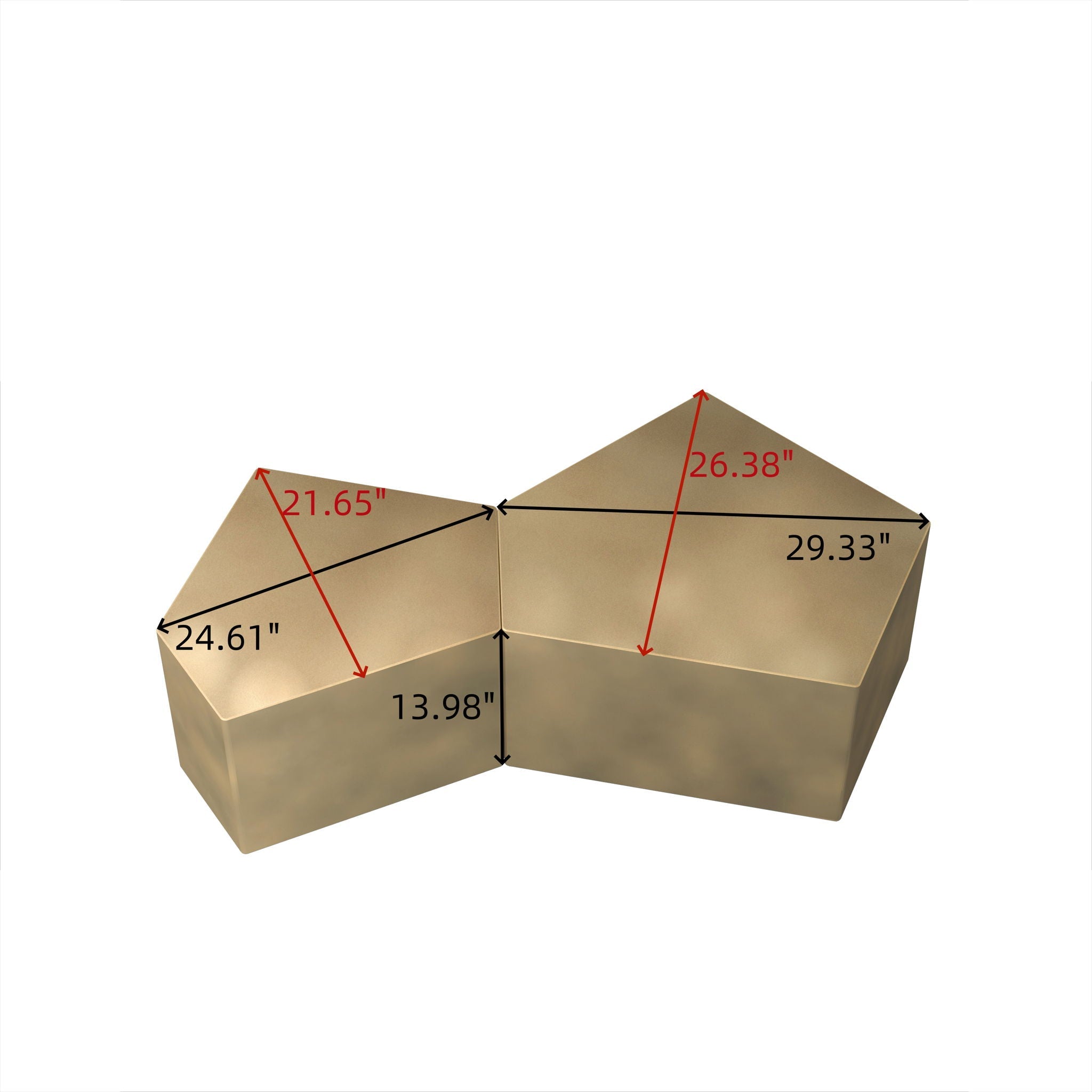 Irregular Pentagon Nesting Coffee Table Set by Unique Piece Furniture