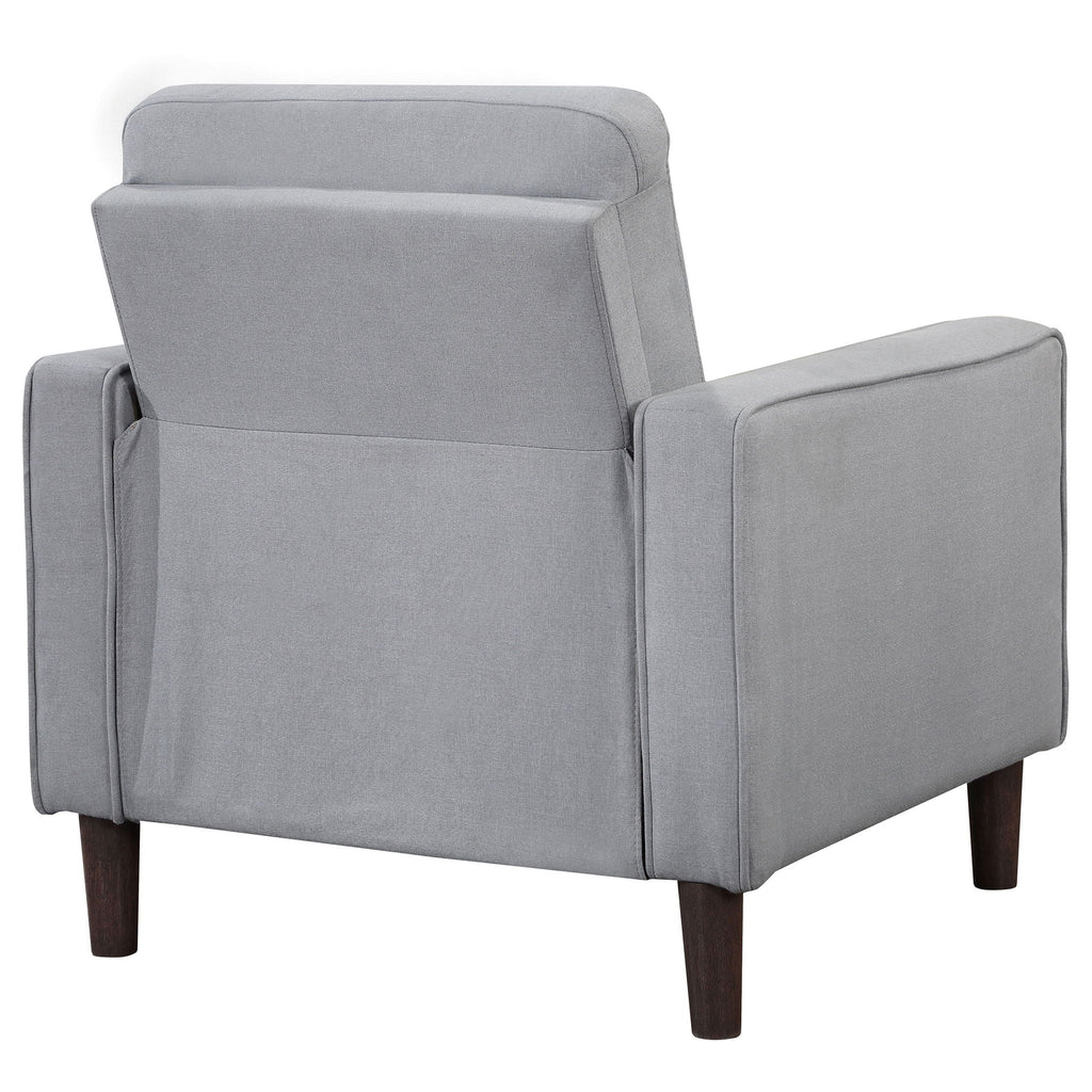 Bowen Upholstered Track Arm Tufted Accent Chair Grey by Unique Piece Furniture