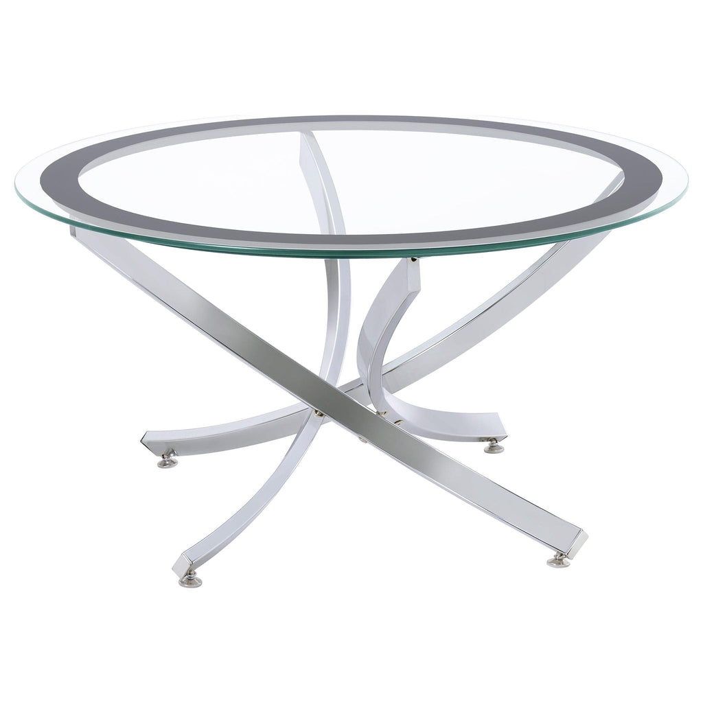 Brooke 3-piece Round Coffee and End Table Set Chrome by Unique Piece Furniture