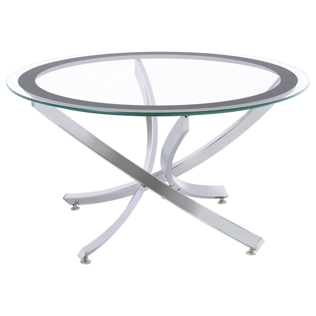 Brooke 3-piece Round Coffee and End Table Set Chrome by Unique Piece Furniture