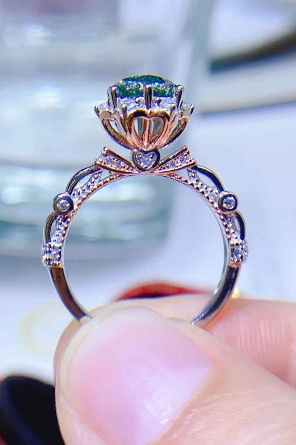 1 Carat Moissanite 925 Sterling Silver Ring by Wild and Free Boutique