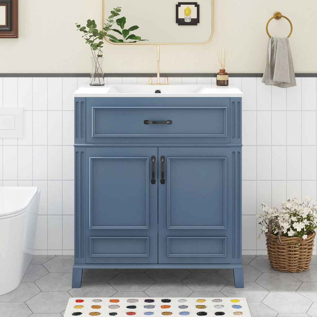 Bathroom Vanity With Sink Storage Cabinet - Blue by Unique Piece Furniture