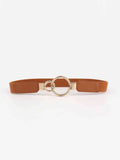 ElegantStyle Double Ring Buckle Elastic PU Belt – Adjustable Comfort Fit See size chart under “more details” by The Fashion Celestial
