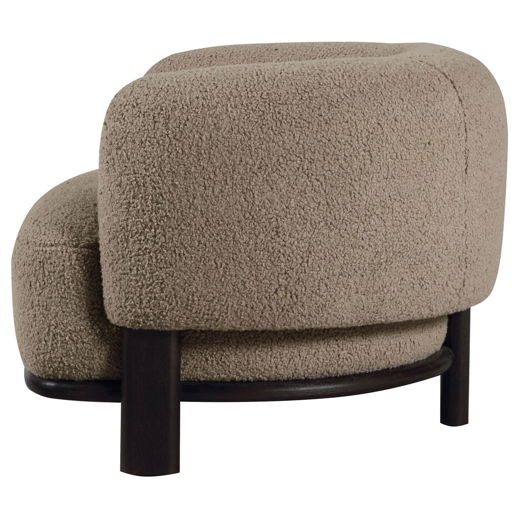 Lawler Upholstered Barrel Back Accent Chair Brown and Black by Unique Piece Furniture