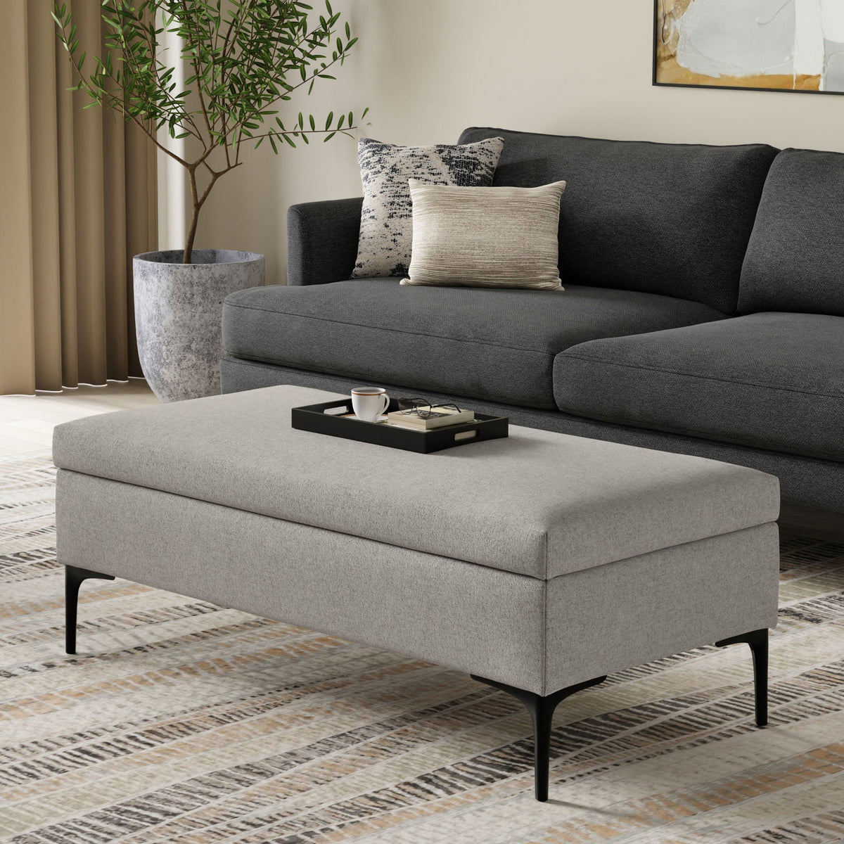 Rebecca - Multifunctional Coffee Table Storage Ottoman With Lift Up Lid by Unique Piece Furniture