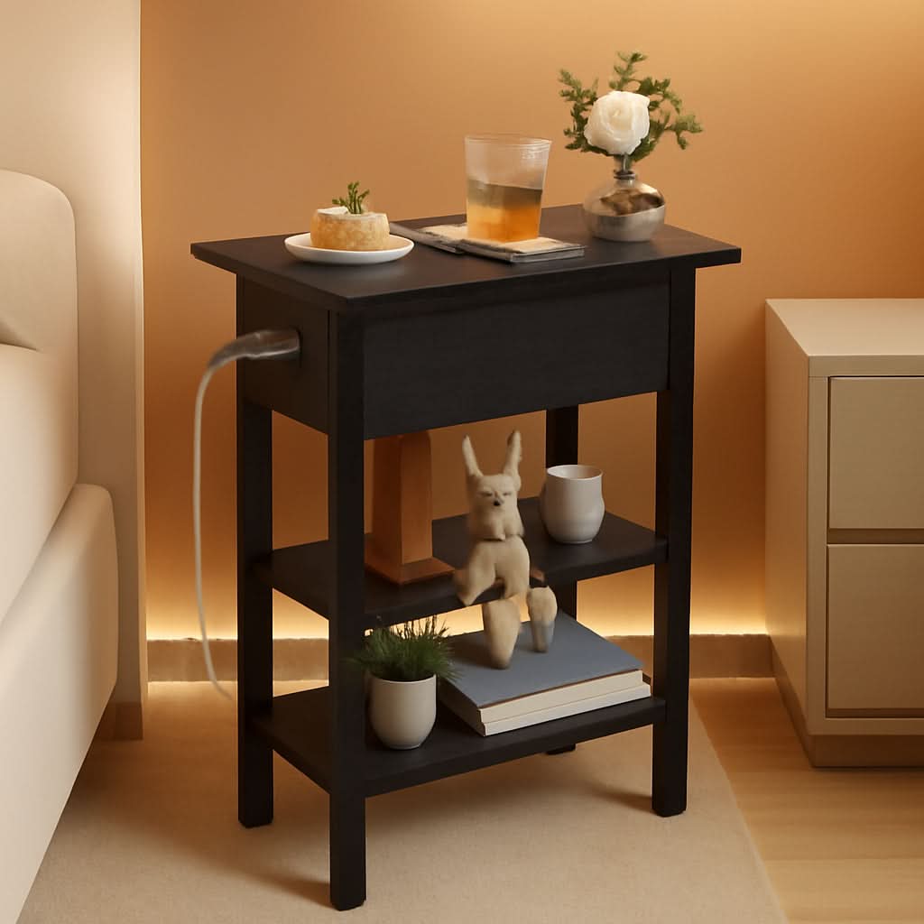 Slim Charging End Table With USB Ports And Outlets by ShipItFurniture