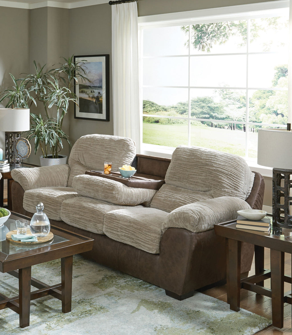 McMahon - Sofa With Drop Down Table - Bark by Unique Piece Furniture
