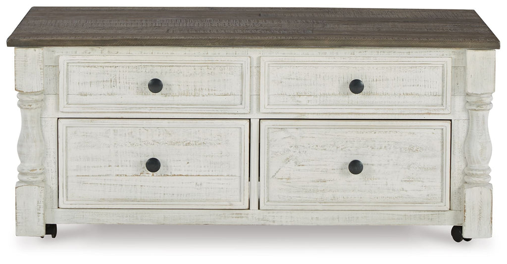 Havalance - Lift Top Cocktail Table with Storage Drawers - White / Gray by Unique Piece Furniture