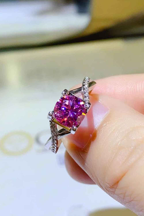 1 Carat Moissanite Crisscross 925 Sterling Silver Ring by Wild and Free Boutique