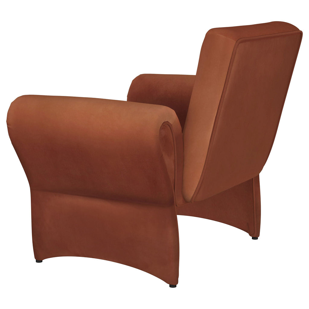 Liana Upholstered Roll Arm Accent Armchair Rust Orange by Unique Piece Furniture